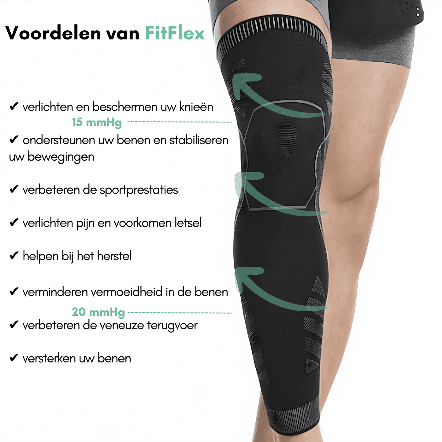 FitFlex - 360° knie- en beencompressiesteunen