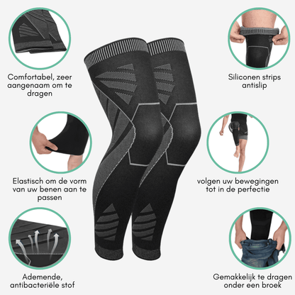 FitBee Nederland - 1 Paar FitFlex - 360° knie- en beencompressiesteunen-  1 paar FitFlex / M - Dijbeenomtrek 36 - 41 cm, 1 paar FitFlex / L - Dijbeenomtrek 42 - 50 cm, 1 paar FitFlex / XL - Dijbeenomtrek 51 - 57 cm